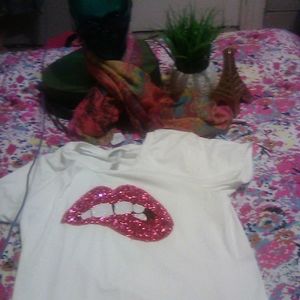 Brand new Sequin lip shirt